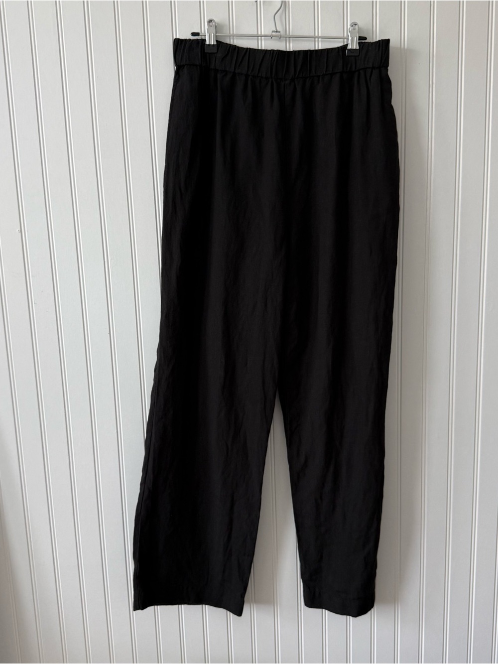 Jenni Kayne Linen Logan Pant - Black Relaxed Fit Wide Leg Linen Trousers Pants